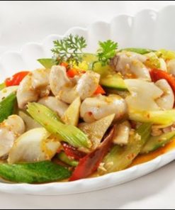 Dồi trường xào măng